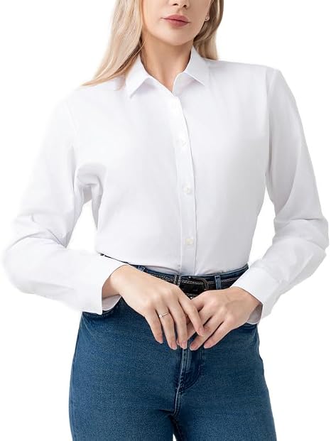 Women's Long Sleeve Button Down Dress Shirt