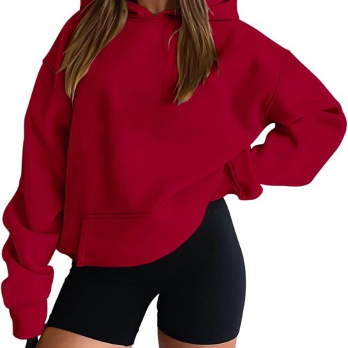 Women's Drop-Shoulder Hoodie with Kangaroo Pocket