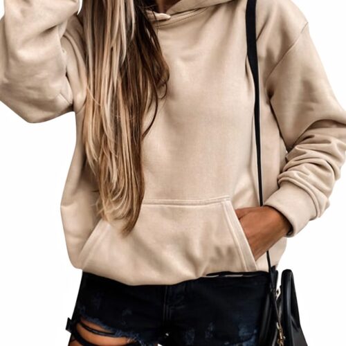 Women's Solid Color Loose Hoodie
