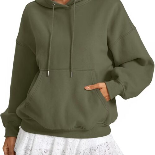 Women's Loose Fleece-Lined Hoodie