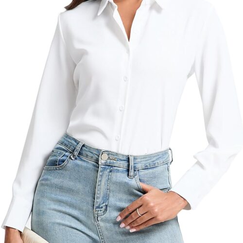 Women's Stretch Long Sleeve Wrinkle-Free Button Down Shirt