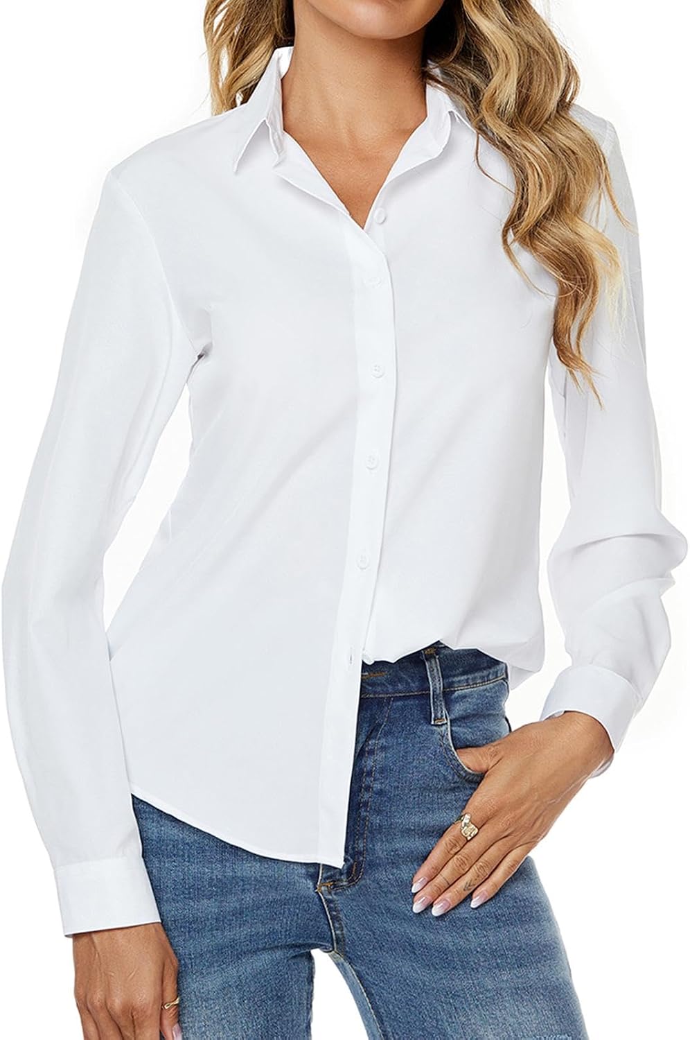 Women's Stretch Long Sleeve Wrinkle-Free Work Blouse