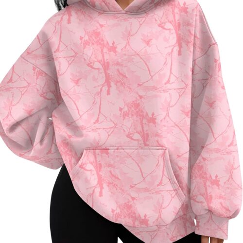 Women's Loose Fleece-Lined Pullover Hoodie
