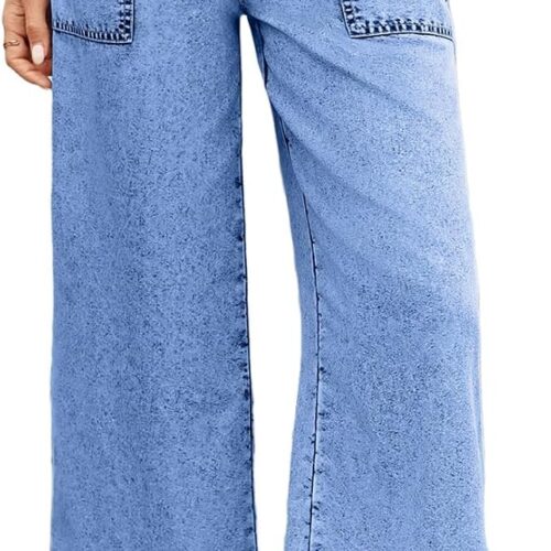 Ruffled Wide-Leg Jeans