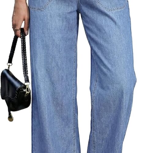 Drawstring Elastic-Waist Jeans