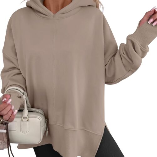 Women's Loose Hoodie with Side Slits
