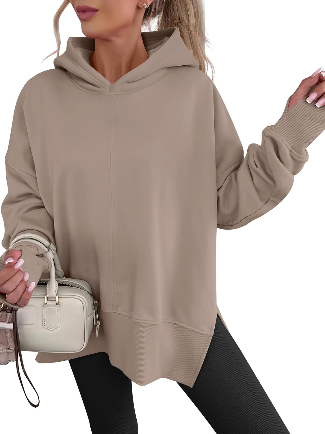 Women's Loose Hoodie with Side Slits